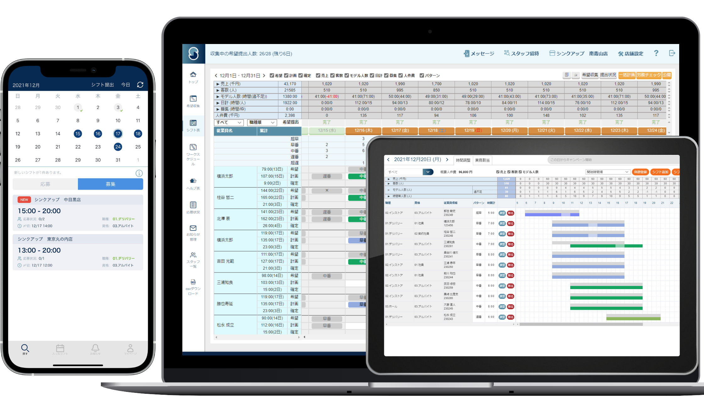 Sync Up シンクアップ 簡単にシフトの作成と調整ができるシフト管理システム